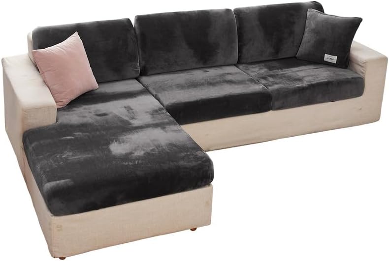 TOPCHANCES Fundas de cojín de terciopelo para sofá, universal, resistente al desgaste, funda seccional, fundas de sofá mágicas, fundas elásticas