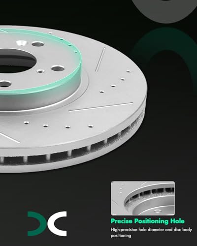 Image of SCITOO Front Brake Rotors 2x Drilled & Slotted Brakes Rotor:31275