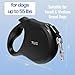 TUG Quest Retractable Dog Leash | 360° Tangle-Free Retraction | 16 ft Strong Nylon Tape (Medium, Black)