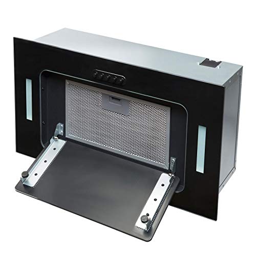 SIA UCG52BL 52cm Black Glass Built-In Cupboard Cooker Hood Fan Extractor with Filter - Image 2