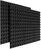 24 x Platten Akustikschaumstoff Noppenschaumstoff Akustik Schaumstoff Akustische Schalldämmplatten zur effektiven Akustik Dämmung für Studio Hause ca. 25x25x5cm (Schwarz 2)