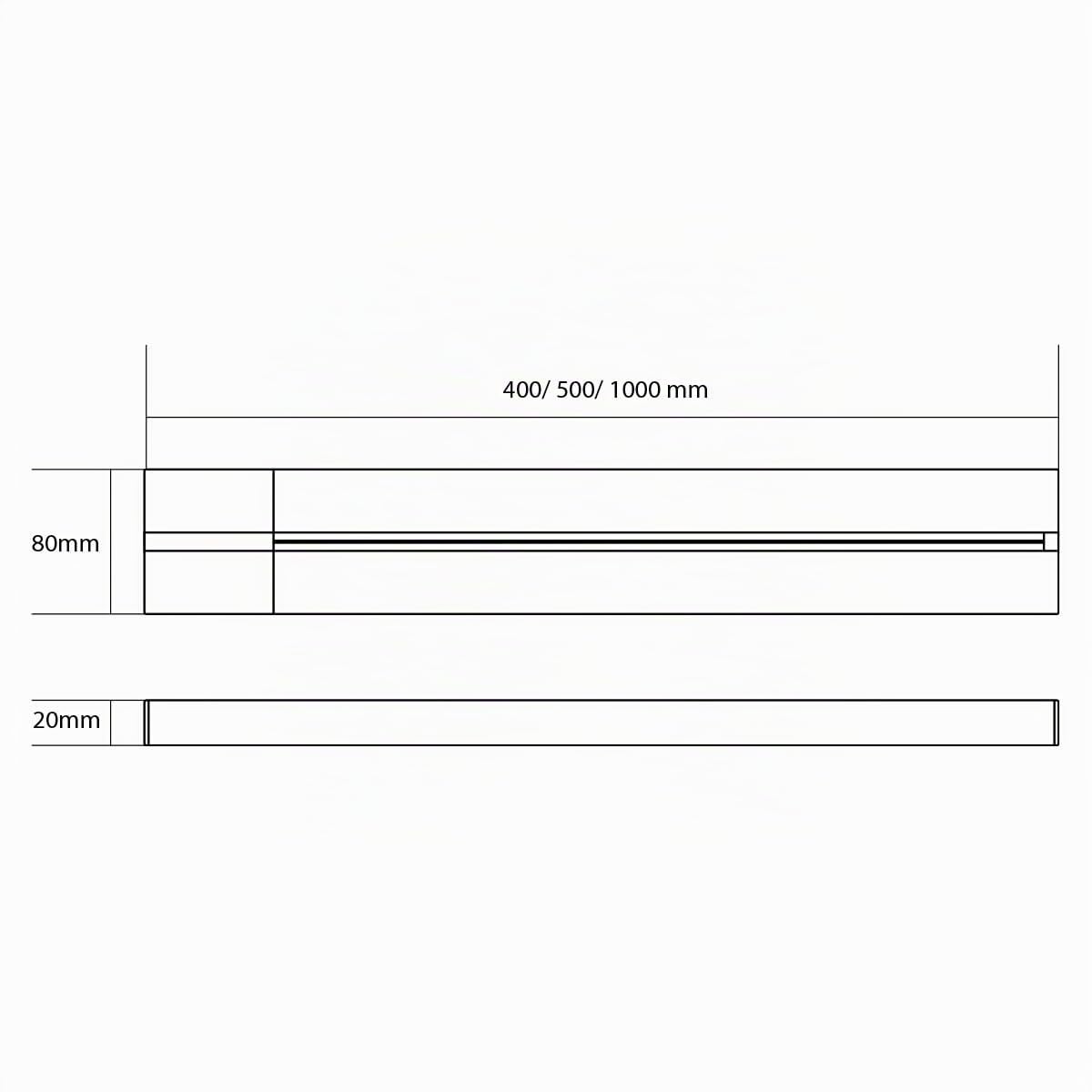 Sistema di guida per prese da 50 cm, con 2 prese Schuko e 1 modulo USB-A/C Power Track