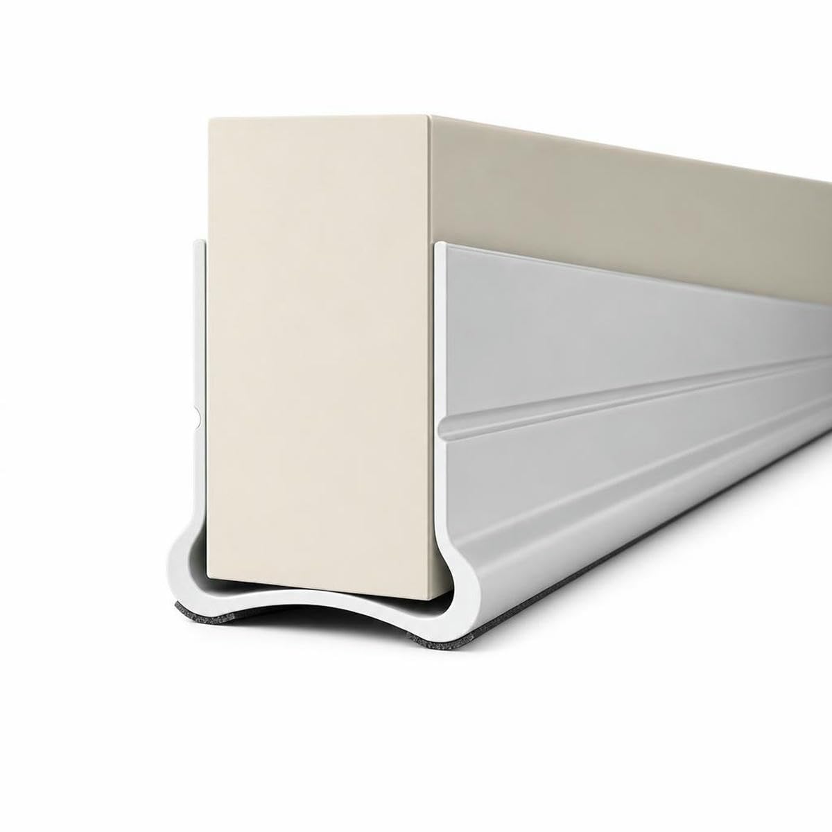 Flexible Door Bottom Sealing Strip Door Gap Soundproofing Wind and Dust Proof Weather Strip Under Door Draft Stopper Tape-Upgraded White