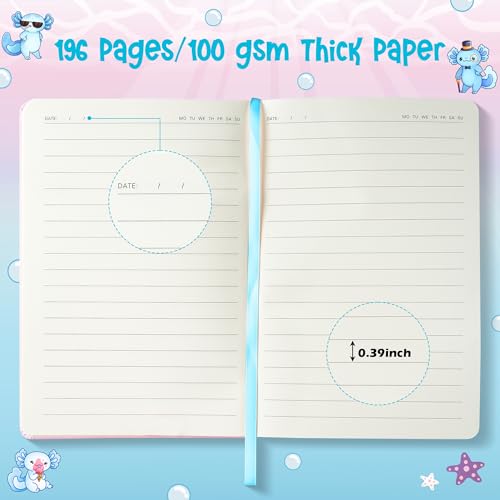 50% Off Xqumoi Axolotl Hardcover Notebook with Planner Stickers - Image 4