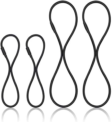 Universal Black Elastic Bands Replacement Microphone Shock Mount Holder Clamp Clip Anti-aging Silicone Ring, Set of 4 (Black)