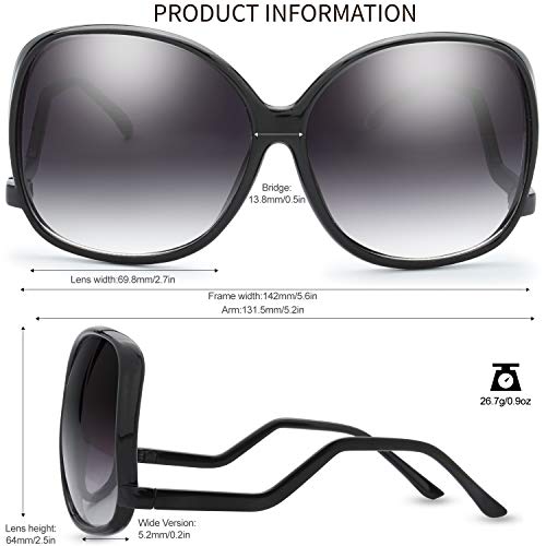 Image of The Fresh Women's Oversized Square Jackie O Cat Eye Hybrid Butterfly Fashion Sunglasses - Exquisite Packaging