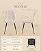 VASAGLE Dining Chairs, Set of 4 Dining Room Chairs, Metal Frame, Adjustable Feet, Easy to Clean, Chenille Fabric, Glacier-Textured Synthetic Leather, for Kitchen, Cream White UKDC188W01