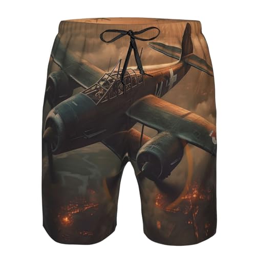 Men's Swim Trunks Quick Dry Beach Shorts Summer Bathing Suit World War Aircraft Swimwear Beachwear with Pockets4