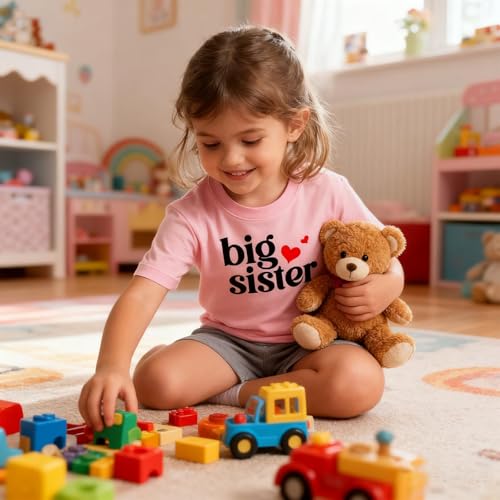 Image of Big Sister Shirt for Girls Toddler Kids Pregnancy Announcement Promoted to Big Sis T-Shirt Summer Short Sleeve Top
