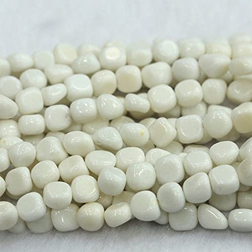 Perles de jade blanc naturel nuggets 7x9mm de LKBEADS fil de pierres véritables pour bijoux DIY