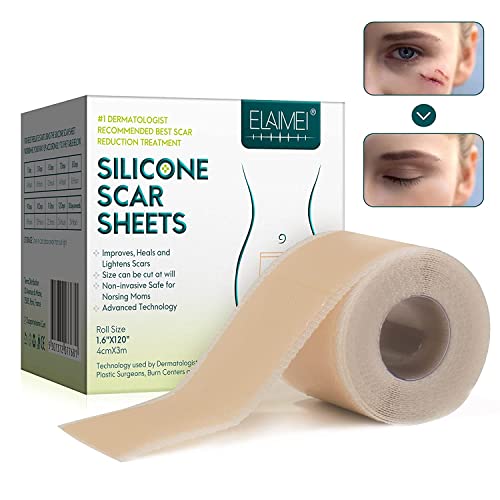 Scar Away Silicone Scar Sheets, Medical Grade Soft Silicone Gel Tape for Painless Scar Removal- Keloid, C-Section, Surgical Scars Treatment Silicon Patch Bandage, 1.6â€ x 120â€/Roll, 7-8 Month Supply