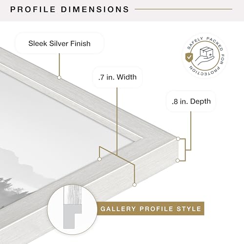 Image of MCS Foundation 18x24 Poster Frame Traditional Silver, Vertical & Horizontal Wall Hanging Large Picture Frame for Photos, Posters & Art Prints (1-Pack)