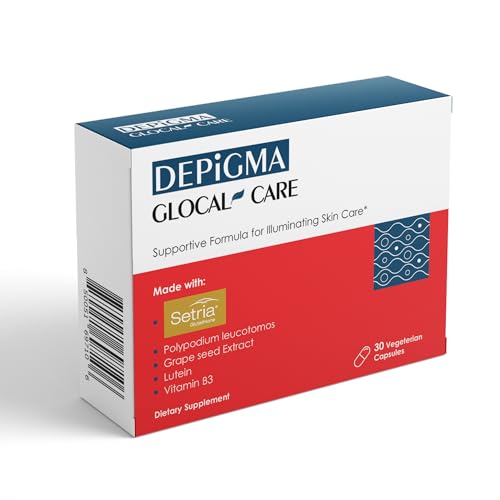 GlocalCare Depigma Capsules Support Reduction of Hyperpigmentation Melasma & Dark Spots with Glutathione Polypodium Leucotomos Grape Seed & Marigold Extract