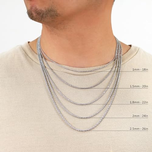Nuragold 14K Real White Gold Rope Diamond Cut Chain Necklace 14"-30" (1.5mm-5mm) Italian Jewelry for Men & Women4
