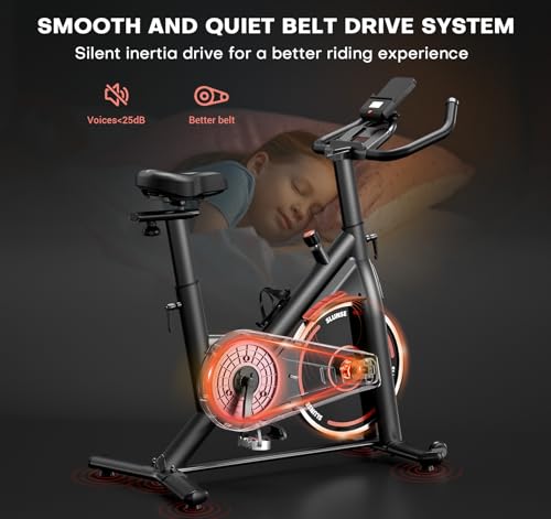 Slunse EB509C Exercise Bike, Adjustable Magnetic Resistance Brake Stationary Bikes For Home, Quiet Indoor Cycling Bike With Upgraded Seat Cushion thumb #4