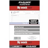 AT-A-GLANCE 2027 Planner Refill, Weekly, 5.5' x 8.5', Desk Size 4, 7-Ring Loose-Leaf (061-285Y-27)
