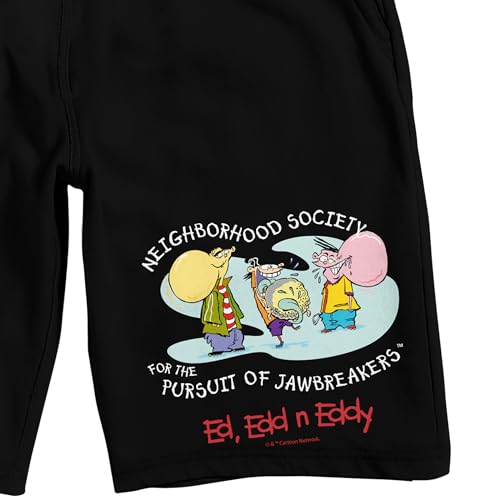 Ed Edd N Eddy Neighborhood Society For The Pursuit Of Jawbreakers Men's Black Sleep Pajama Shorts2