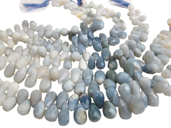 Opale bleue Owyhee en gouttes facettées pour créer vos bijoux d'été bohème chic