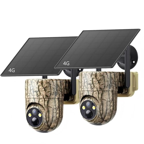 Oculview 4G LTE Cellular Trail Camera with Pre-installed SIM Card, 2K Live Streaming, 360° Pan/Tilt, Low Glow Night Vision, Remote Access, Solar Powered, Motion Activated Game Camera for Off-grid Area