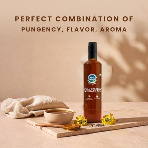 Image of Country Delight Mustard Oil - 700 ml | Cold Pressed Kohlu /Kacchi Ghani Style | Unrefined & Natural Pure Mustard Oil | No Added Chemicals | Argemone Oil Free | Rich Aroma of Mustard Seeds