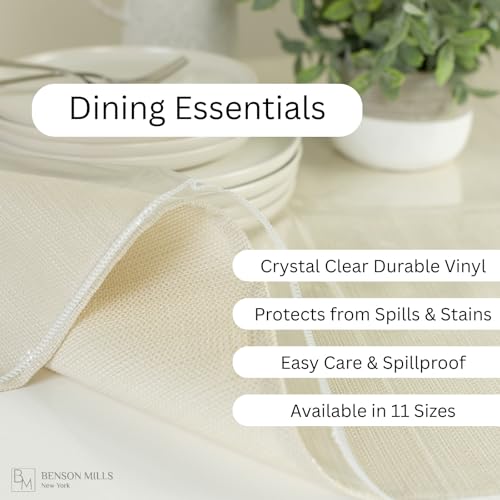 Benson Mills Heavy Duty Crystal Clear Plastic 100% Waterproof Tablecloth Protector, Vinyl PVC Rectangle Table Cloth, Oil Spill Proof Wipe Clean Table Cover for Dining Tables (60" x 84" Rectangular) - Image 5