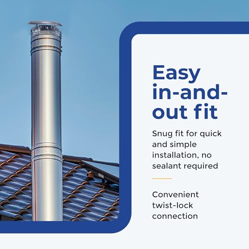 Simpson Duravent 8DP-VC DuraPlus Collection Class-A Chimney Pipe Triple-Wall Chimney Cap with Spark Arrestor, Stainless Steel, Removable Screws, 8" Inner Diameter, 14" Outer Diameter, 8" Height - Thumbnail 4