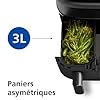 Philips Airfryer Série 3000 - Air Fryer Double Panier, 9L, Technologie RapidAir, jusqu'à 90% de matières grasses en moins, Economies d'énergie, Application HomeID, coloris Noir (NA350/00)
