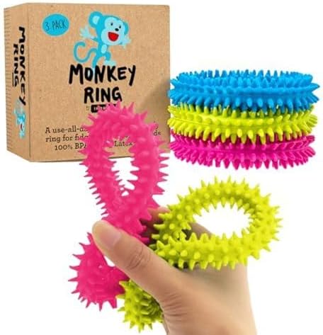 IMPRESA Fidget Toys Spiky Sensory Rings - 3-Pack, 2-Inch Inner / 4-Inch Outer - Sensory Toys & Classroom Prizes, Fidget Bracelet for Kids & Adults