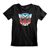 autorobot strefa kontakt Maschinenwaschbar bei 30 ° Transformers Autobot Logo Schwarzes T-Shirt Baumwolle 100% Offizielles T-Shirt Mann Junge (M)
