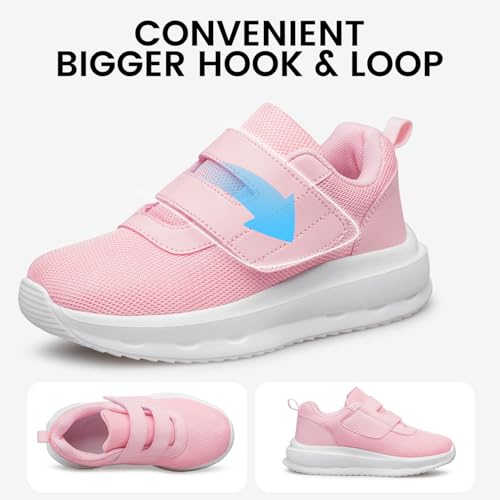 Toddler Shoes Girls Sneakers Kids Running Shoes Tennis Fitness Athletic Breathable Lightweight Child Pink Toddler Size 74