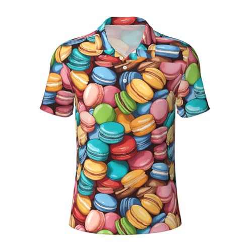 Polo à manches courtes homme premium au motif macaron élégant