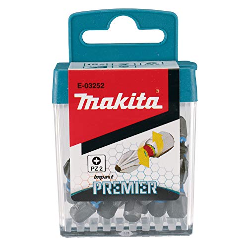 Makita E-03252 Impact Premier Torsion Bit Set PZ2 25mm 15 Pieces