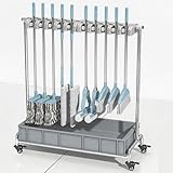 Soporte para escobas para fregonas, suministros de limpieza, herramientas de limpieza de suelos, estante de almacenamiento, carrito de limpieza, solución de almacenamiento de fregonas