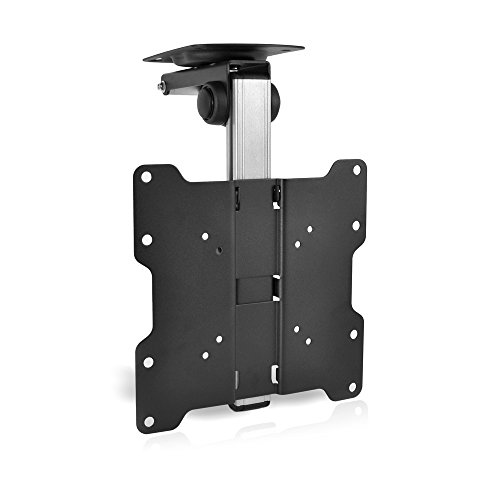 Universal Folding TV Ceiling Mount - Hide-Away Ceiling Flip Down Tv Mount Bracket - VESA Mount Compatible for 17” - 37  TVs - Flat Panel HDTV, LCD Screen, LED, Plasma, & Smart TVs - PyleHome PCMTV25