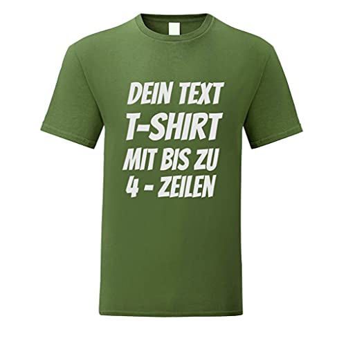 T-Shirt selbst gestalten/Bedrucken. T-Shirt einfach selber Machen. T-Shirt Druck. T-Shirt mit Wunschtext. T-Shirt selbst Bedrucken individuel (Oliv, M) Cover