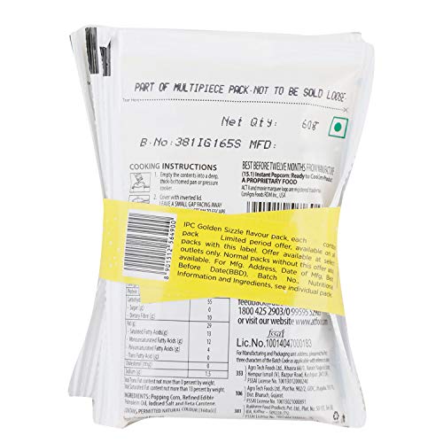 Image of Act II Instant Popcorn - Golden Sizzle, 60g (Pack of 3)