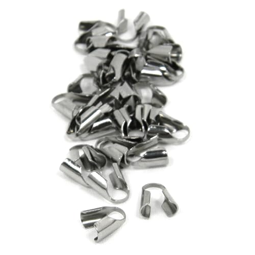30 Hypoallergenic Stainless Steel Silver Jewelry Cord End Findings for Thick 4mm 5mm Cording