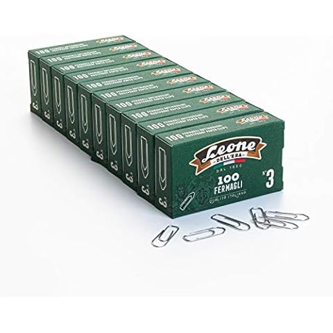 Lion Dell'Era No. 3 Zinc Plated Clasps 28 - Cue of 10 Boxes of 100 pcs. - Made in Italy Cover