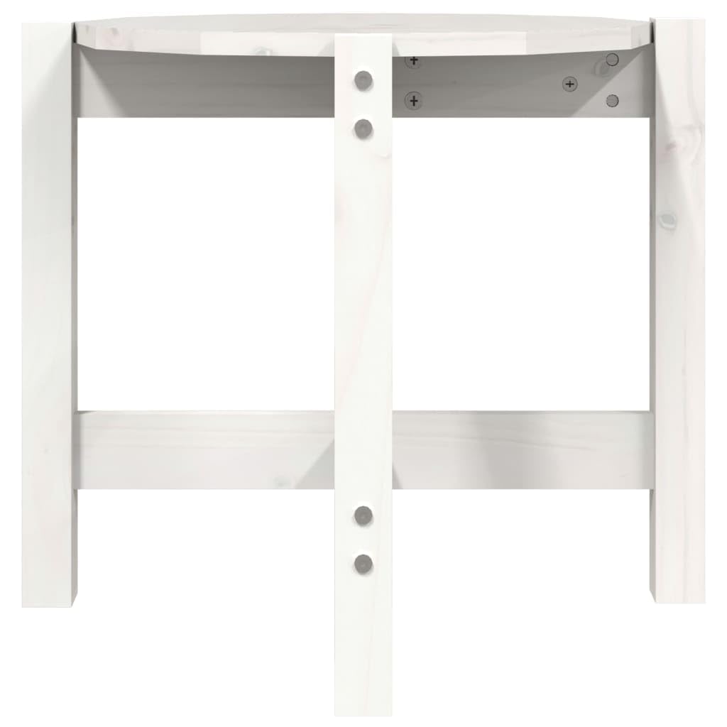 Mesa de centro blanca de 52,5 cm de diámetro de madera de pino maciza, mesa auxiliar redonda con diseño clásico, mesa de sofá para salón, dormitorio, balcón