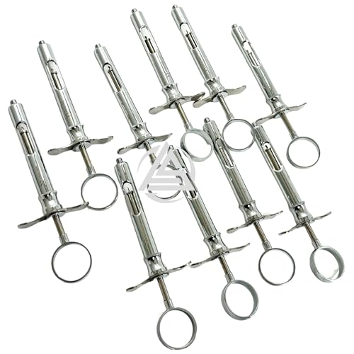 Set of 10 Self-Aspirating Oral Dental Syringe 1.8mL (1.8CC) Anesthetic Dental Syringe - German Stainless