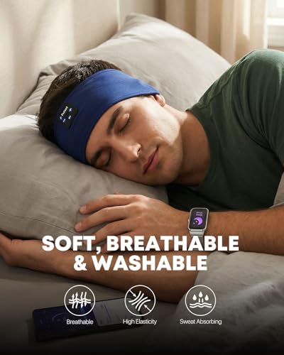 Image of Sleeping Headphones, Sleep Headphones Headband, Women Men Sport Headband, Long Time Play Headphone Band with Built in Speakers, Perfect for Workout, Running, Yoga, Travel, Meditation