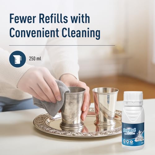 Image of Amazon Brand - Presto! Silver Shine | Instant Silver Cleaner | 250 ml x Pack of 2 | For Silver Vessels, Antique Pieces, Jewellery