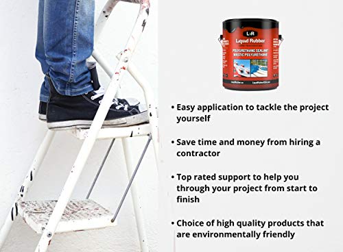 Liquid Rubber Polyurethane Sealant - Easy to Apply - UV Resistant - Indoor and Outdoor Coating - White, 5 Gallon