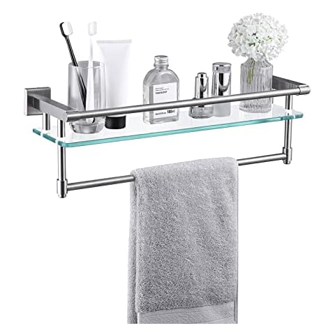 KES Estantería Baño con Toallero Ducha Acero Inoxidable SUS304 Cover