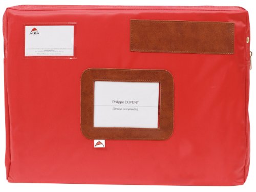 Alba Pocsour - Sobre reutilizable (nailon impermeable, 42 x 5 x 32 cm), color rojo
