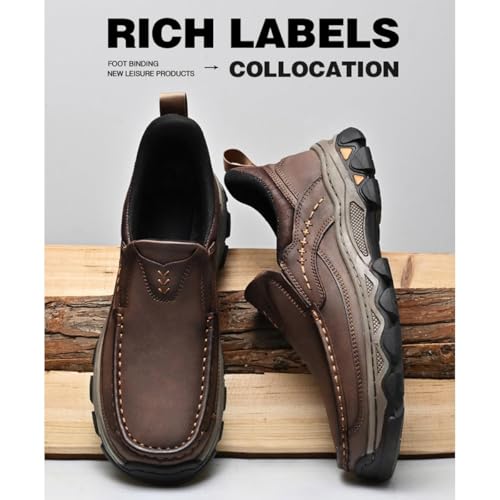 Enjerr Orthopedic Shoes, Men's Orthopedic Comfortable Hands-Free Genuine Leather Slip on Loafers, Arch Support Anti-Slip4