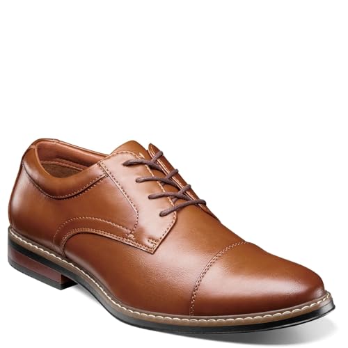 Nunn Bush Men's Carmelo Cap Toe Oxford Classic Modern Formal Lace Up Dress Casual Shoes