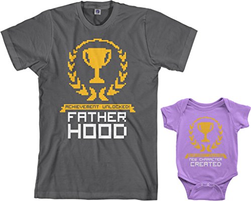 Threadrock Achievement Unlocked Infant Bodysuit & Men's T-Shirt Matching Set