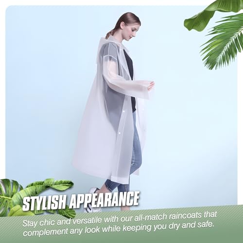 Vivikivi 2 Stück Unisex Regenponcho für Damen Wasserdicht, Wiederverwendbarer Regenschut Regencape mit Ärmel Kapuze Tragbarer Regenmantel für Wandern Reisen Camping Angeln Radfahren (Rosa)