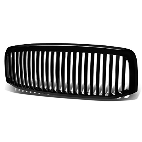 Black ABS Plastic Vertical Style Front Grille Compatible with Dodge Ram 1500 2500 3500 Facelifted 2006-2008